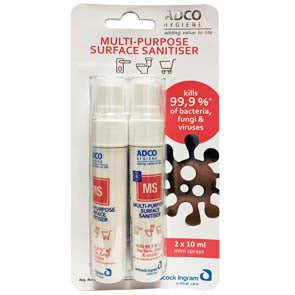 ADCO MULTI-PURPOSE SURFACE SANITISER 2 X 10ML
