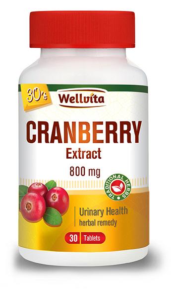 WELLVITA CRANBERRY 800MG TABLETS 30