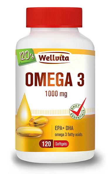 WELLVITA OMEGA 3 1000MG SOFT GEL CAPSULES 120