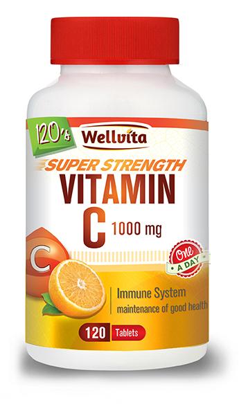 WELLVITA VITAMIN C 1000MG 120 TABS