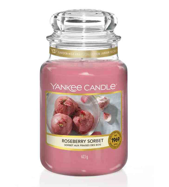 YANKEE CANDLE LARGE JAR ROSEBERRY SORBET
