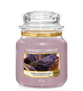 YANKEE CANDLE MEDIUM JAR DRIED LAVENDER & OAK