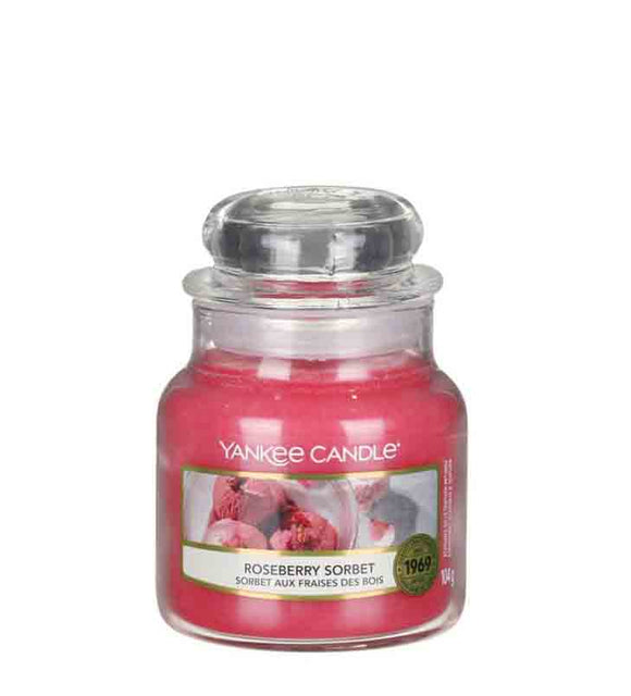 YANKEE CANDLE SMALL JAR ROSEBERRY SORBET